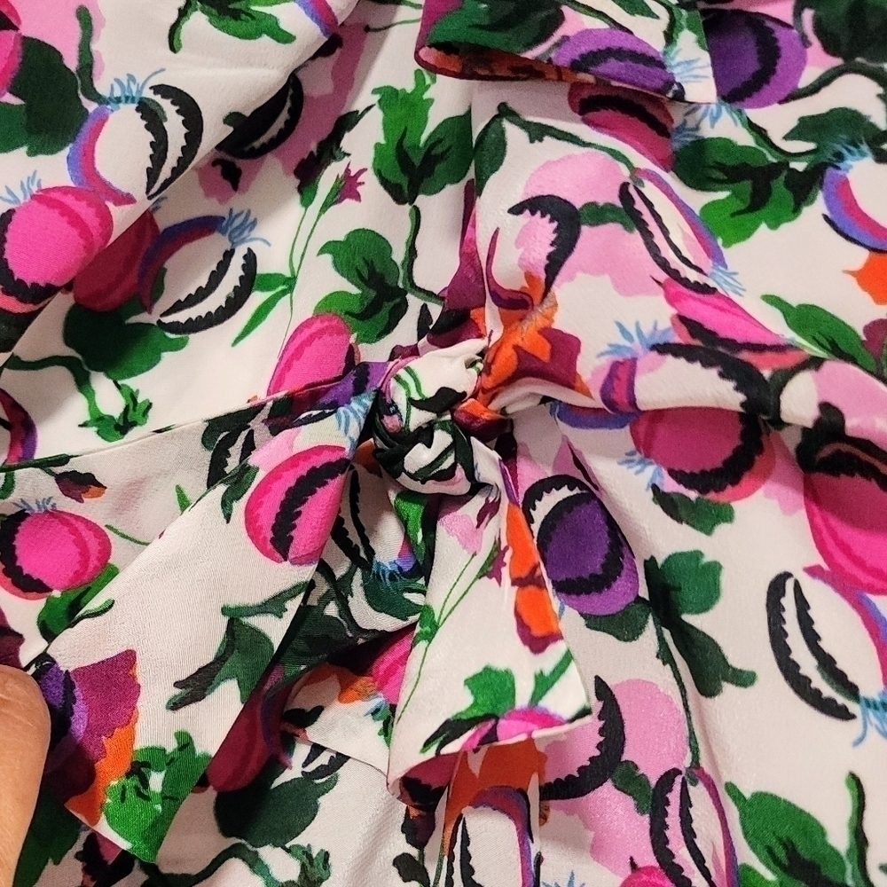 Saloni Kelly Floral Print Silk Skirt 12 - Picture 6 of 8